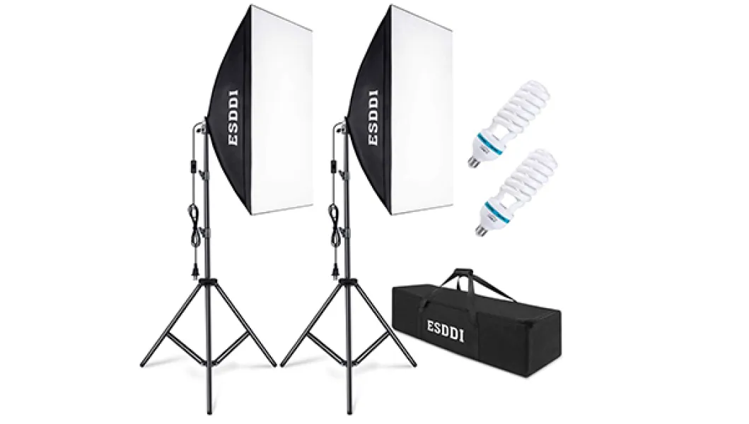 Continuous Photo Studio Equipment with 2 by 50 by 70cm Reflectors and 5500K Bubls for Portraits