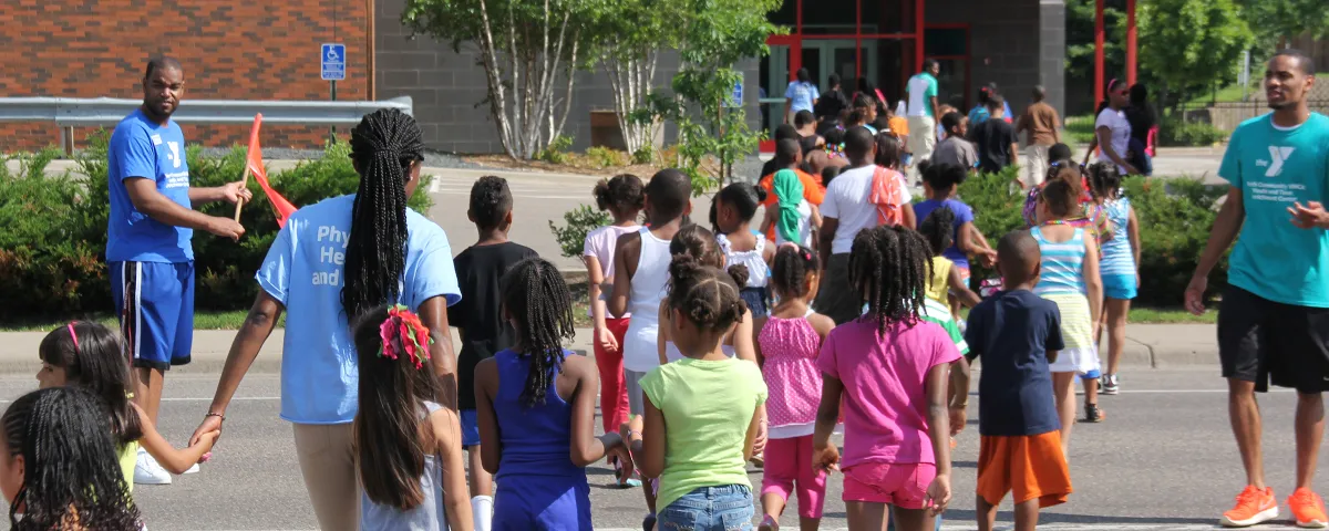 Kids entering North Community YMCA