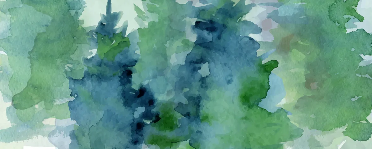 Watercolor image of pines