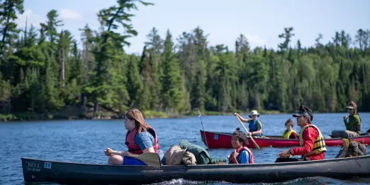 Teenage boys on a canoe trip